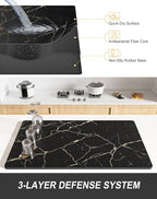Rnivvi Dish Drying Mat for Kitchen Counter, 12 x 19" Cute Marble Super - Image 4
