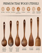 6-Piece Natural Teak Wood Utensil Set - Image 3
