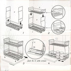 Pull Out Spice Rack Organizer for Inside Kitchen Cabinets, Heavy Duty Slide Out - Image 7