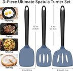 Coukre 3 Pack Silicone Spatula Set, High Heat Resistant, Fish Spatula, Solid & - Image 2