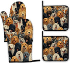 Funny Cute Dog Oven Mitts and Pot Holders Set, Kitchen Decor Heat Resistant Non by Unknown