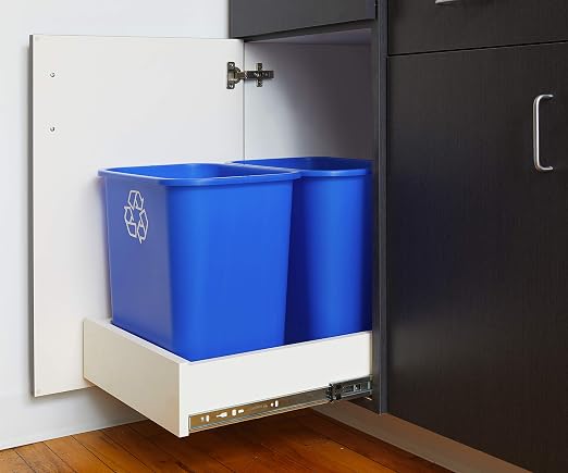 United Solutions 7 Gallon / 28 Quart Space Saving Recycling Bin, Fits Under - Image 3