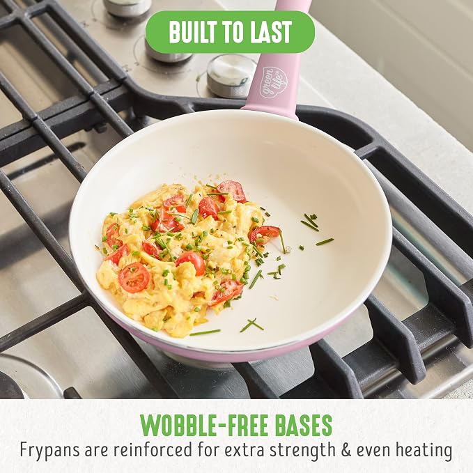 GreenLife Non Stick Fry Pan Set, Non-Toxic PFAS-Free Ceramic Skillets, - Image 9