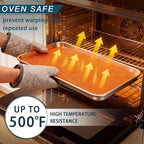 6 Pack Half Size Baking Sheet Pan Set, Aluminum Commercial Quality Cookie Sheet - Image 2