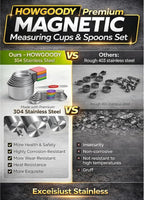 Magnetic Measuring Cups and Spoons Set304 Stainless Steel Dual Scale Set of 15 - Image 5