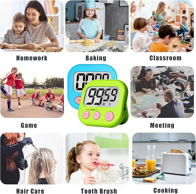 ZILLEEN Classroom Timer for Kids Teachers 12 Pack Digital Tmers - Image 5