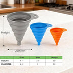 6 Pcs Funnels for Kitchen Use Filling Bottles, Silicone Funnel Small and Large - Image 5
