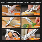 2-Piece Heavy Duty Kitchen Scissors Professional Stainless Steel Meat & Poultry - Image 3
