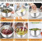 TeamFar Mixing Bowls, Stainless Steel Nesting Salad Bowls - Image 7