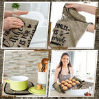 Leinuosen 8 Pcs Kitchen Towels and Oven Mitts Sets Pot Holders Dishcloths Set - Image 7