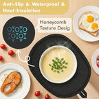 4Pack Silicone Pot Holders and Oven Mitts Set, Anti-Slip Hot Pads - Image 4