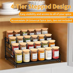 RCHYFEED Spice Rack Organizer for Cabinet Pantry, 4 Tier Spice Rack Countertop - Image 3