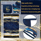 Leinuosen 8 Pcs Blue Marble Kitchen Decor Dish Towels and Oven Mitts Sets Pot - Image 5