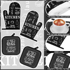 Bencailor 12 Pcs Farmhouse Kitchen Decor and Accessories Sets 4 Black and White - Image 4