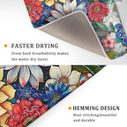 Boho Floral Dish Drying Mat for Kitchen Counter 18x24 Inch Super Absorbent - Image 3