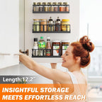 Bunoxea Spice Rack Wall Mounted 4 Pack, Space-Saving Spice Organizer - Image 3