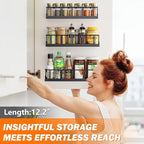 Bunoxea Spice Rack Wall Mounted 2 Pack, Space-Saving Spice Organizer - Image 2