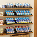 Expandable Bamboo Can Rack Organizer, 3-Tier Adjustable Pantry Storage - Image 2