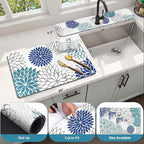 Findosom 2PCS 12" x 20" Dish Drying Mat & 24" x 5.5" Sink Splash Guard - Image 2
