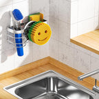 Cisily Smiley Sponge Holder for Kitchen Sink Caddy, Stainless Steel Movable - Image 7
