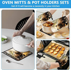 Watercolor Brown Bear Oven Mitts and Pot Holders Sets Heat Resistant 4Pcs - Image 6