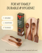 6-Piece Natural Teak Wood Utensil Set - Image 5