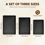 Sakerplus Nonstick Baking Sheet Pan Set of 3, Heavy Duty Cookie Sheets - Image 3