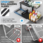 Under Sink Organizer Upgrade To Professional Rails, 2-Tier Dual Pull Out - Image 3