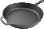 12 Inch Cast Iron Skillet, Pre-Seasoned Frying Pan by isheTao
