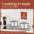 Stainless Steel Stockpot with Tempered Glass Lid 3 Quart, Durable 18/0 - Image 3