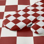 Ohocut Red Checkered Oven Mitts Heat Resistant, Vintage Retro Checkerboard Cute - Image 6
