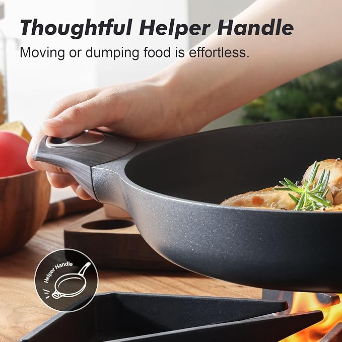 SENSARTE Nonstick Frying Pan Skillet 12.5Inch Large Non Stick Omelette Pans - Image 2