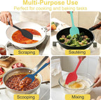 4 Pcs Silicone Spoon Spatula Set, 11.4 In, Food Grade Rubber Spatulas - Image 6