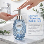 MALACHI Soap Dispenser Set, Crystal-Textured Diamond Glass - Image 3
