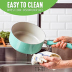 GreenLife Soft Grip Diamond Sandstone Healthy Ceramic Nonstick, 2QT Saucepan Pot - Image 4