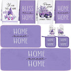 Fourluoo 10 Pcs Lavender Kitchen Decor Set Lavender Kitchen Towels Rugs Oven by Fourluoo