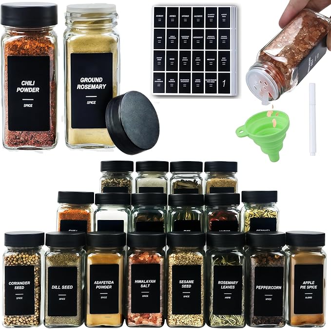48Pcs Spice Jars Containers by JARXSUN