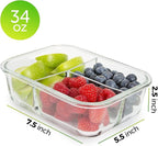 PrepNaturals 4 Pack 34 Oz Glass Meal Prep Containers - Image 7