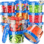 BiuLeon 12 Pack-17oz Freezer Storage Containers, Plastic Food Storage Containers by Unknown