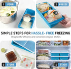 Silicone Freezer Tray with Lid Soup Freezer Container Molds with Steel - Image 6