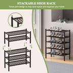 ROMGUAR CRAFT 3 Tier Bamboo Shoe Rack - Image 4