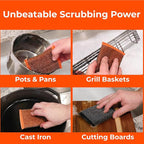 Heavy-Duty Steel Wool Scrubber Sponges 4 Pack – Stainless Steel Cleaning Pads - Image 3
