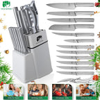 FULLHI 14pcs Knife Block Set, Dishwasher Safe Kitchen Knife Set - Image 9
