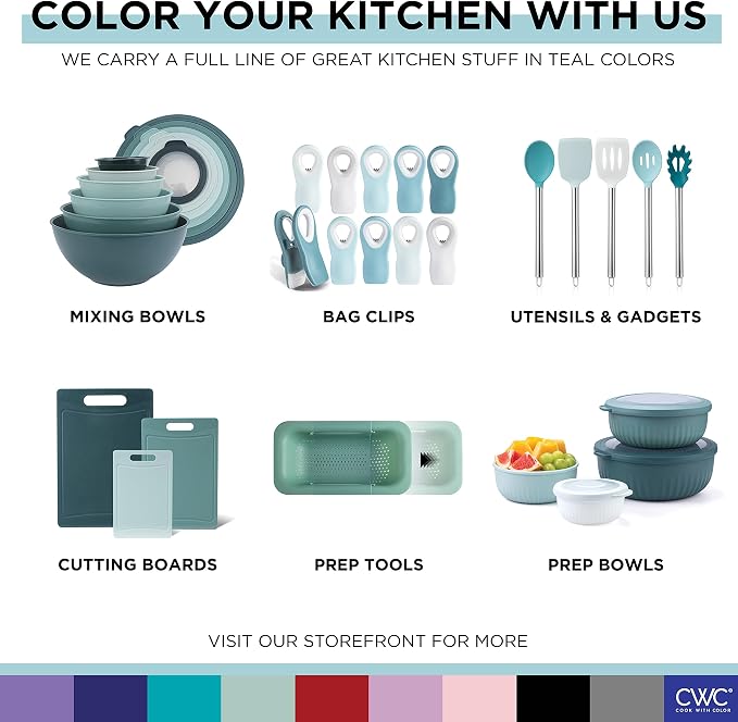 COOK WITH COLOR Prep Bowls with Lids- Wide and Deep Nesting Plastic Small - Image 7