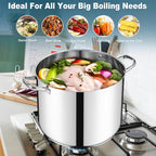 E-far 24-Quart Large Stock Pot, Stainless Steel Stockpot - Image 6