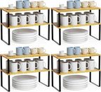 SpaceAid Cabinet Shelf Organizers 8 Pack, Kitchen Counter Rack Shelves Riser by SpaceAid