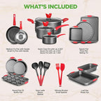 NutriChef 21-Piece Nonstick Cookware Set - Image 2