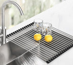 Tomorotec 21" x 15.5" Roll Up Dish Drying Rack Over Sink Drying Rack Sink Cover - Image 8