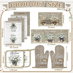 Fourluoo 10 Pcs Flower Basket Farmhouse Kitchen Decor Set Dish Towels Kitchen - Image 3