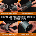 DAVIMADE Stone Blue Salt and Pepper Grinder Set of 2, Refillable & Adjustable - Image 5